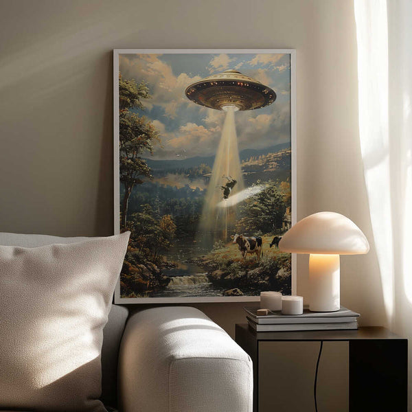 Tablou înramat „Alien Cowspiracy” de Dikhotomy