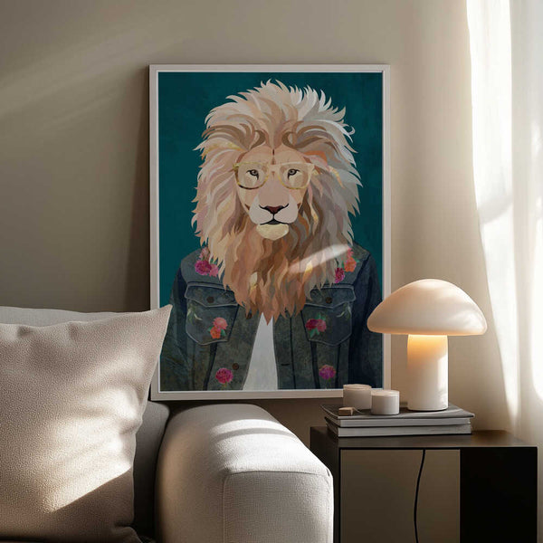 Tablou înramat „Golden fashion lion 2” de Sarah Manovski