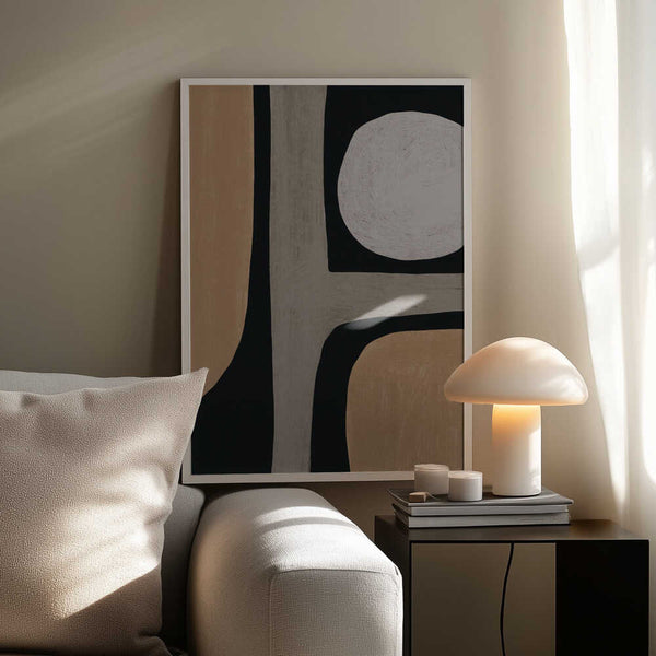 Tablou înramat „Normal grey organic shape” de Little Dean