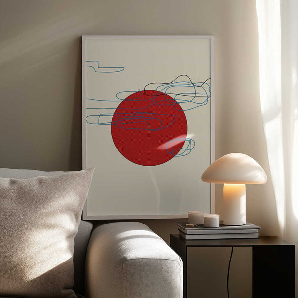 Tablou înramat „Bold Red Circles” de Nicholas