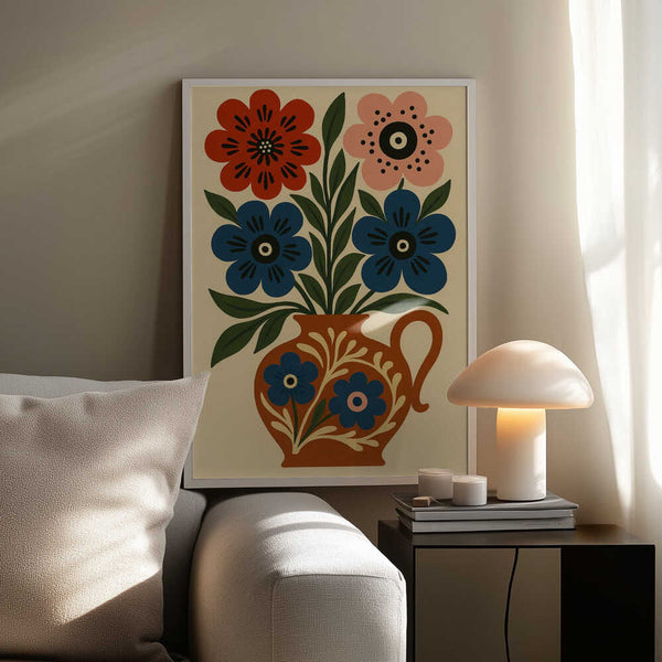 Tablou înramat „Floral Vase Delight” de Marianne Bassil