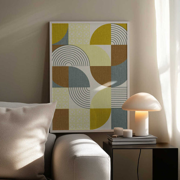 Tablou înramat „Palm Springs Desert Shapes Mustard” de Alexandra Weise