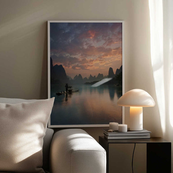 Tablou înramat „Li River Sunrise” de Yan Zhang