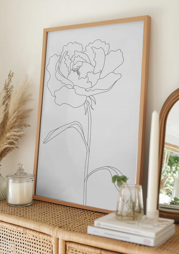Tablou înramat „Peony Lines” de Pictufy Studio II
