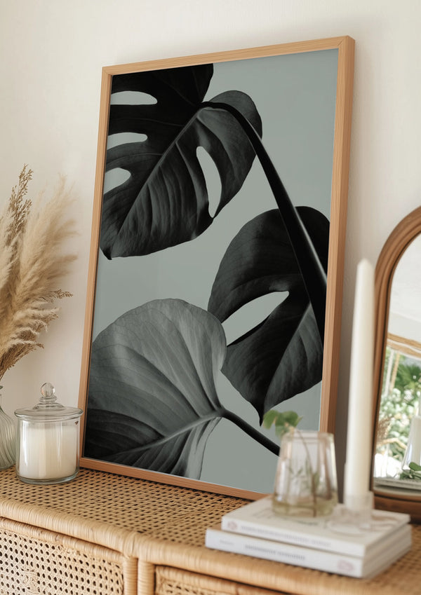 Tablou înramat „Monstera Teal 07” de Pictufy Studio III