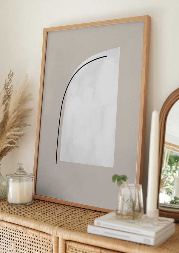 Tablou înramat „Curved Black Lines” de uplusmestudio