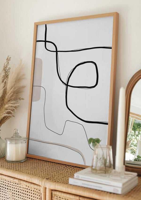 Tablou înramat „Curves and Lines” de uplusmestudio