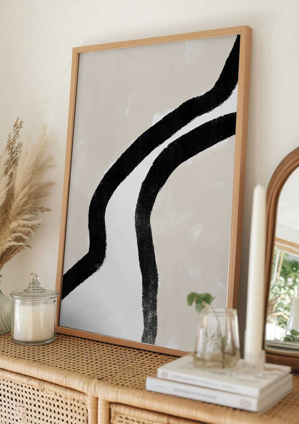 Tablou înramat „Bold Black Lines” de uplusmestudio