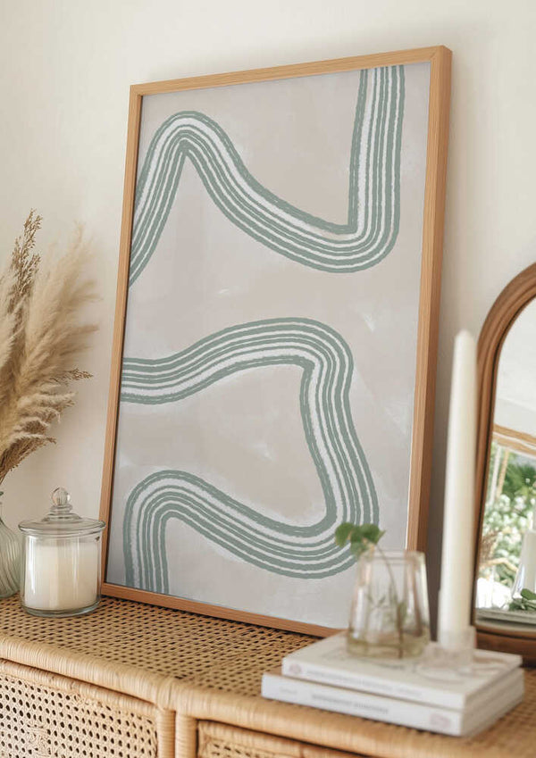 Tablou înramat „Curved Tranquility” de uplusmestudio