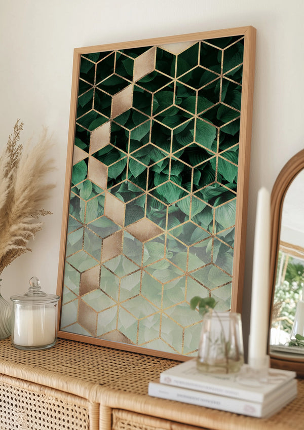 Tablou înramat „Leaves And Cubes” de Elisabeth Fredriksson