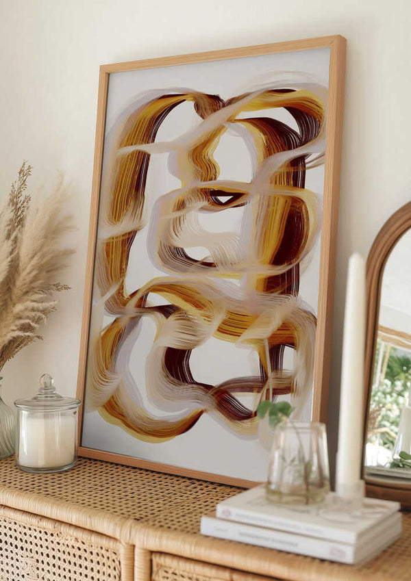 Tablou înramat „Flowing Amber Paths” de Treechild
