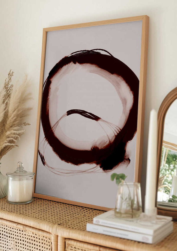 Tablou înramat „Crimson Circle” de Treechild