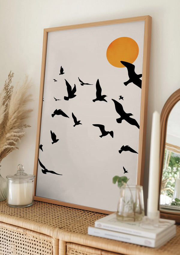 Tablou înramat „Dancing In the Sky” de Kubistika