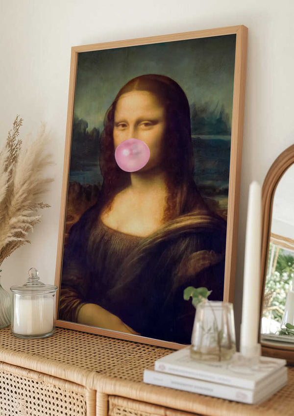 Tablou înramat „Mona Lisa Bubble Gum” de Taudalpoi