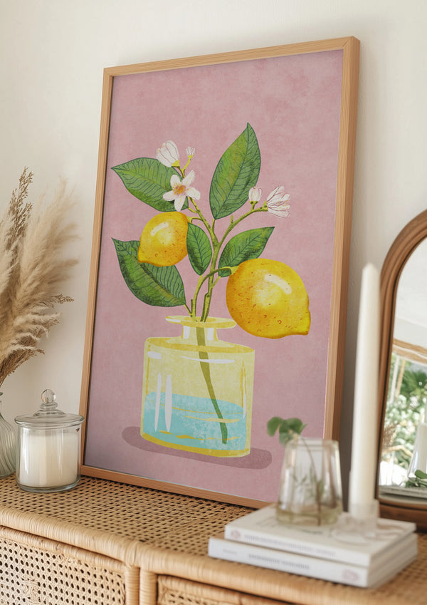 Tablou înramat „Lemon Bunch In Vase” de Raissa Oltmanns