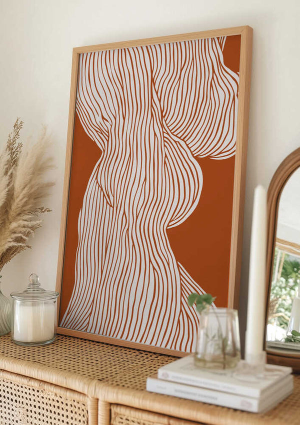 Tablou înramat „Curved Line Dance” de Treechild