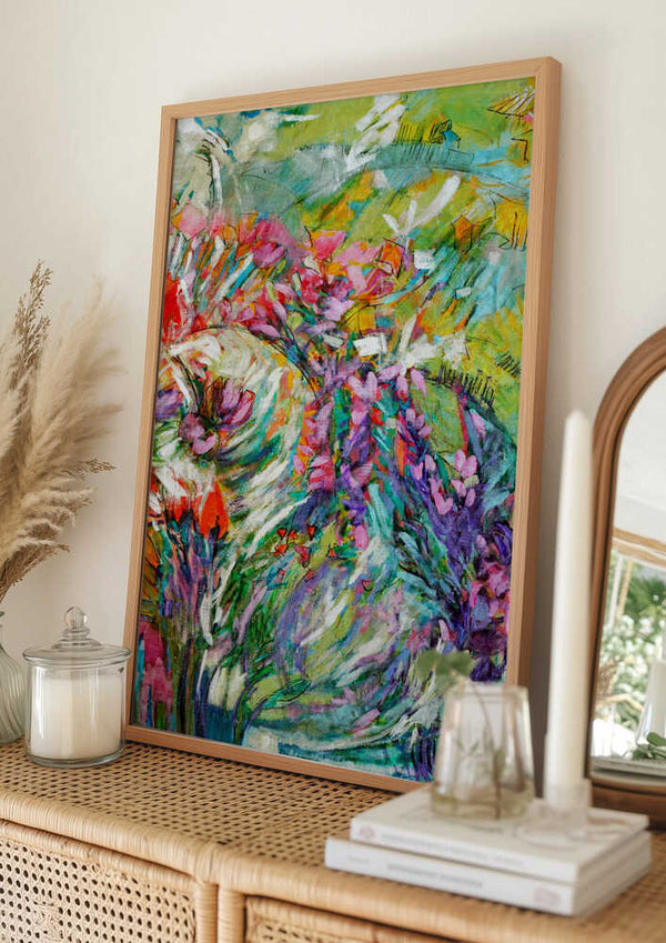 Tablou înramat „Pink Blossoms Abstract” de Dorothy Fagan