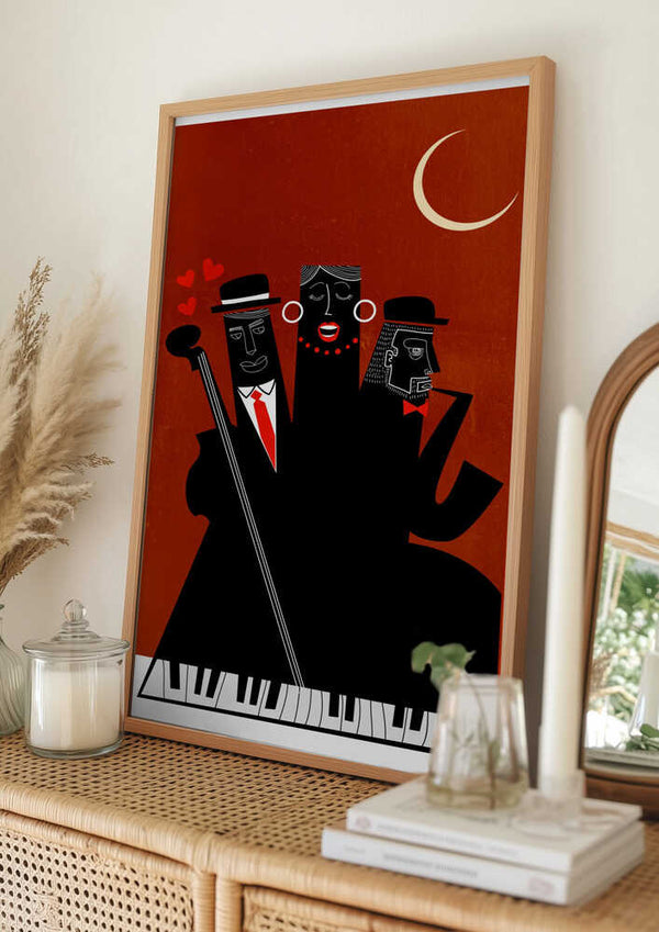 Tablou înramat „Singing Around the Christmas Tree” de Kubistika