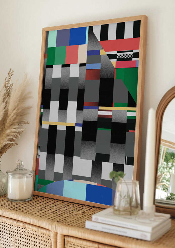 Tablou înramat „Glitch abstract artwork 01” de Little Dean