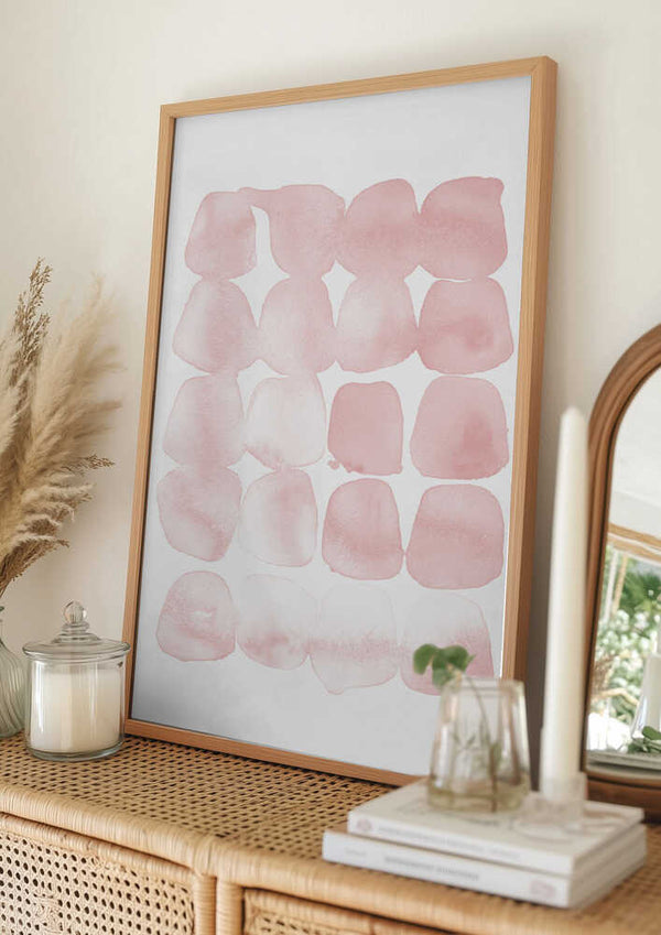 Tablou înramat „Abstract Blush Dots” de Lola Peacock