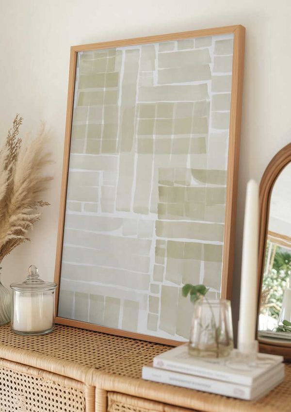 Tablou înramat „Neutral Tangle Grid 2” de cartissi