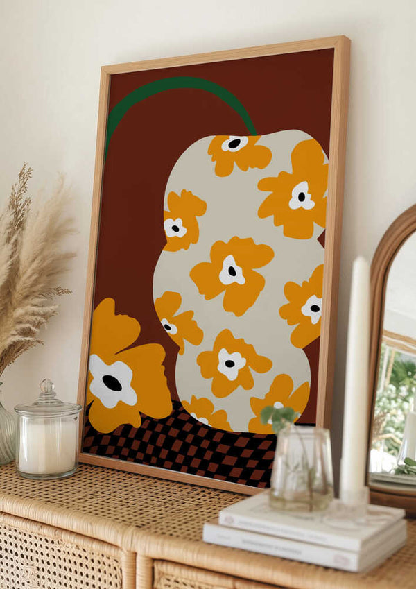 Tablou înramat „Blooms & Pottery” de Miho Art Studio