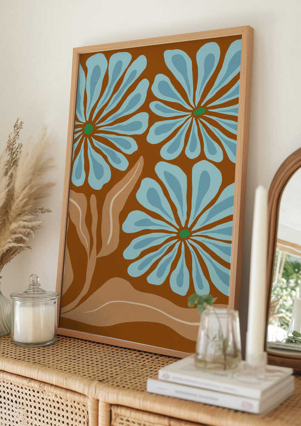 Tablou înramat „Amber Blooms” de Miho Art Studio