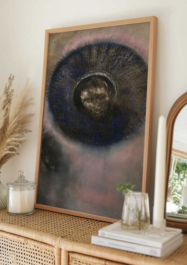 Tablou înramat „Head Within an Aureole” de Odilon Redon