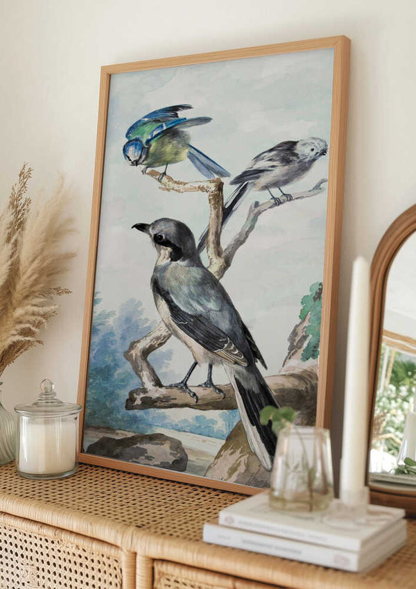 Tablou înramat „Three Birds” de Aert Schouman