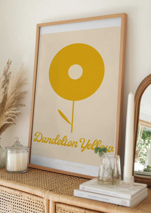 Tablou înramat „Pandc Dandelionyellow Copy” de Jenny Liz Rome