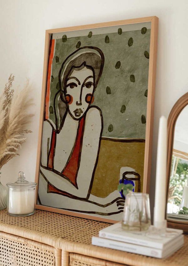 Tablou înramat „Café Contemplation” de Treechild