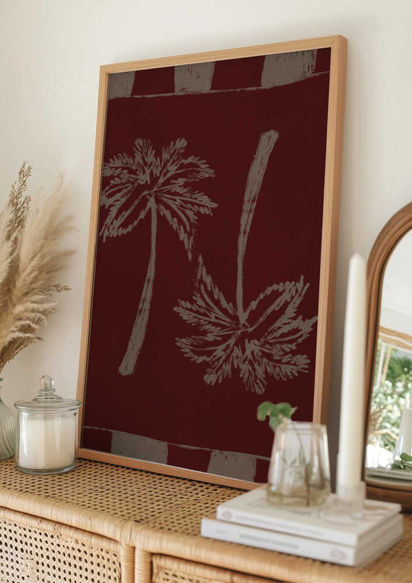 Tablou înramat „Palm Paradise” de Shatha Al Dafai