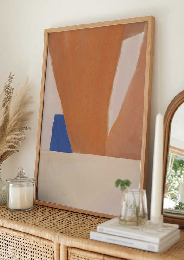 Tablou înramat „Warm Earth Tones And Bold Geometric Shapes” de Little Dean