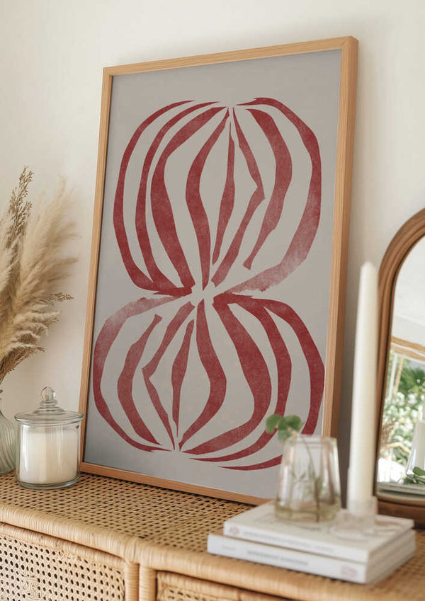 Tablou înramat „Crimson Echoforms” de THE MIUUS STUDIO