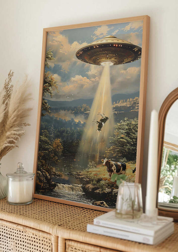 Tablou înramat „Alien Cowspiracy” de Dikhotomy