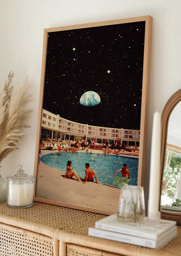 Tablou înramat „Lunar Pool” de Taudalpoi