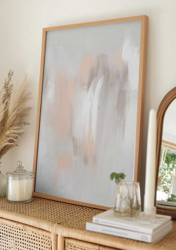 Tablou înramat „Soft Neutral Tones with Delicate Brushstrokes” de uplusmestudio