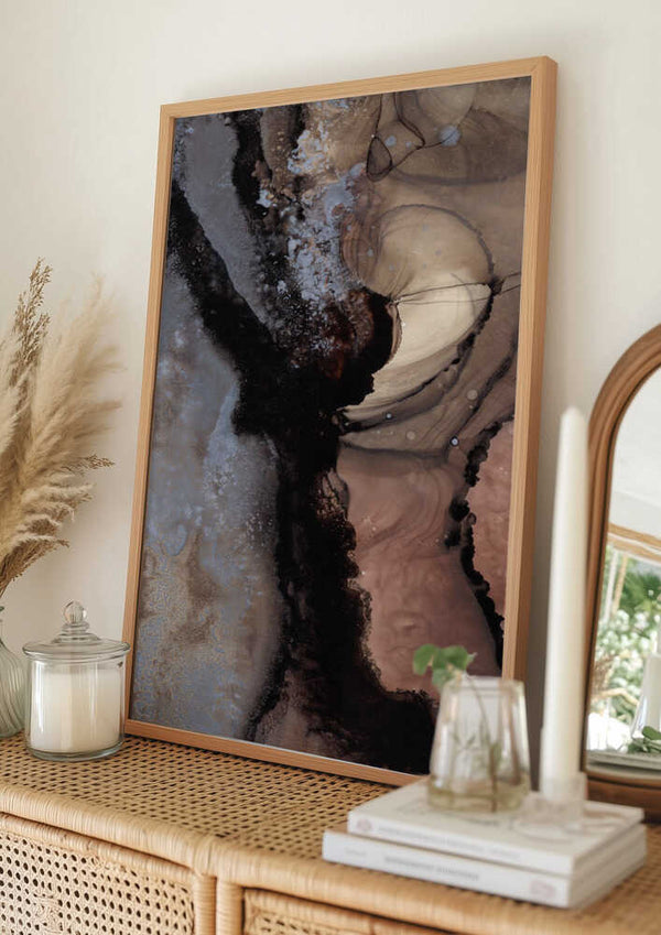 Tablou înramat „Organic Shapes with Earthy Tones” de uplusmestudio