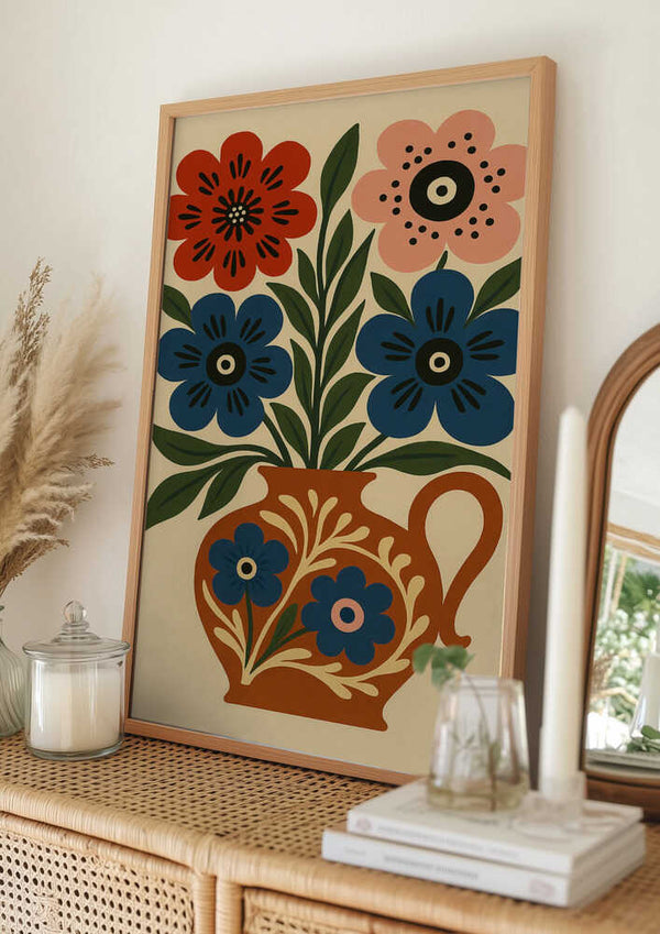 Tablou înramat „Floral Vase Delight” de Marianne Bassil