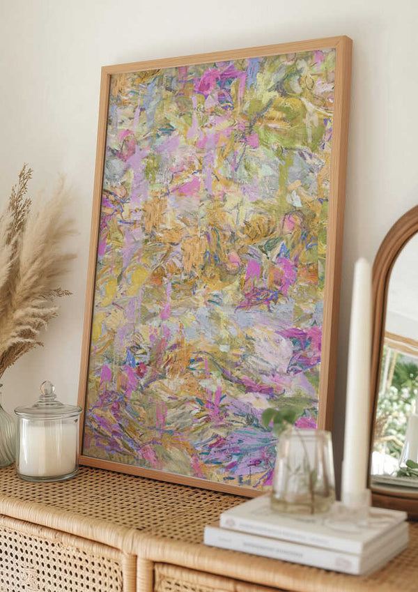 Tablou înramat „Repeatpattern Moningpond Yellow” de Dorothy Fagan