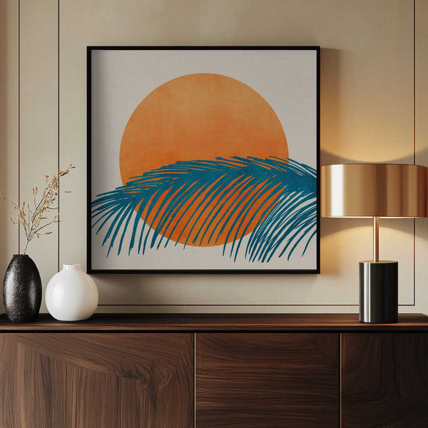 Tablou înramat „Retro Tropical Sunset” de Kristian Gallagher