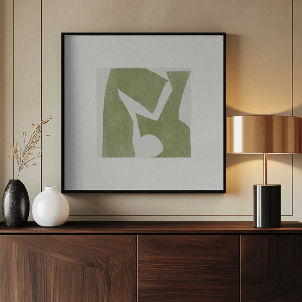 Tablou înramat „Green Geometric Harmony” de THE MIUUS STUDIO