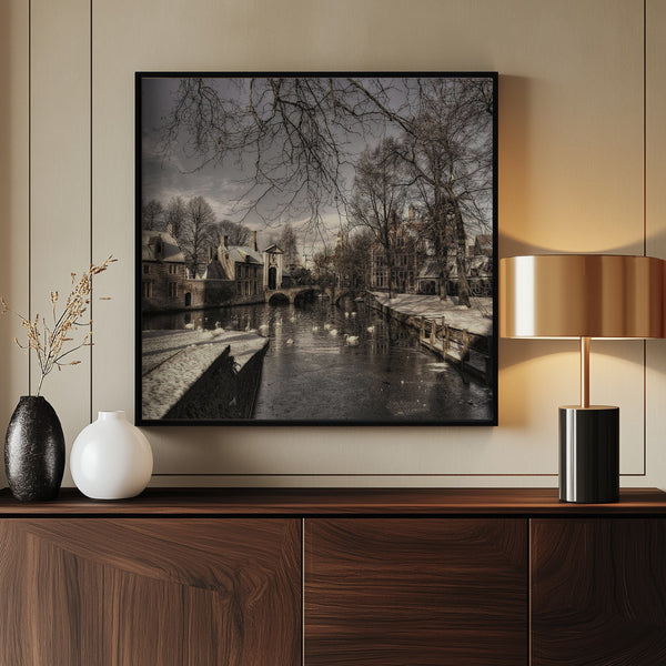 Tablou înramat „Bruges in Christmas dress” de Yvette Depaepe