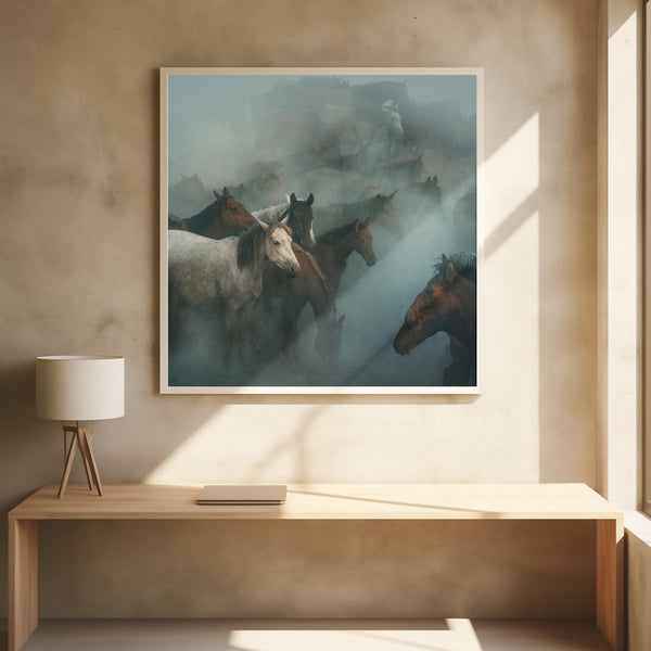 Tablou înramat „lost horses” de Hüseyin Taşkın