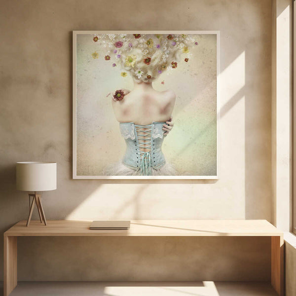 Tablou înramat „Girl of the flower garden” de Kiyo Murakami
