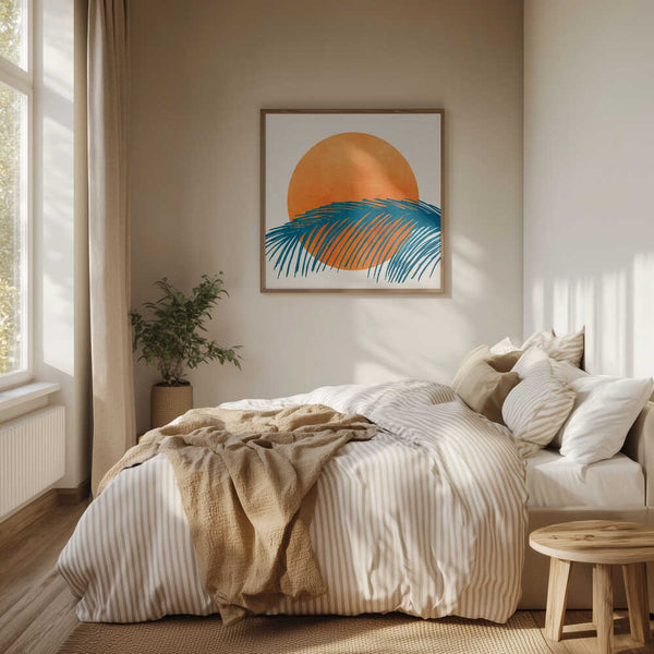 Tablou înramat „Retro Tropical Sunset” de Kristian Gallagher