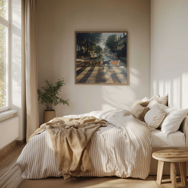 Tablou înramat „Kitty Abbey Road” de Dikhotomy