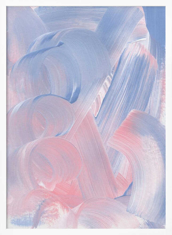 Tablou înramat „Pastel Brushstrokes In Blue And Pink Hues” de uplusmestudio