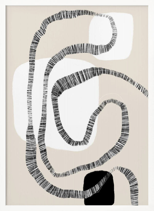 Tablou înramat „Monochrome Paths” de uplusmestudio