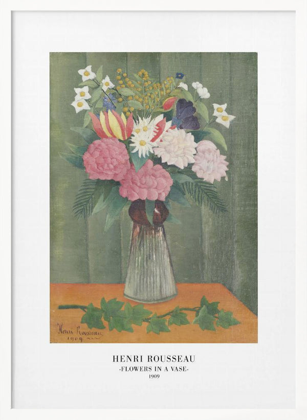 Tablou înramat „Flowers In a Vase” de Henri Rousseau